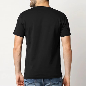 T-shirt à manches courtes pour homme, col rond, noir, avec imprimé géométrique triangulaire blanc, coupe décontractée, jersey tricoté, 100% coton - Product Image 5