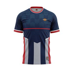 Maillot de sport col rond de qualité supérieure, séchage rapide, respirant, en tissu polyester, personnalisable pour équipe, avec logo imprimé par transfert thermique - Product Image 1