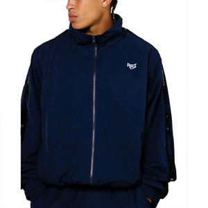 Custom Men's Windbreaker <b>jacket</b> Navy Blue <b>Zip</b>-<b>Up</b> <b>Jacket</b> & Jogger Pants Sportswear Stripe High-Quality Wholesale Nylon <b>jackets</b> - Product Image 5