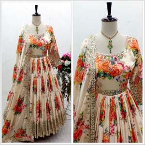 Hermoso Vestido para Mujer con Estampado Digital, Incluye Pantalón y Dupatta - Product Image 1
