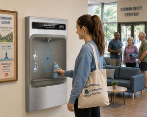 Stazione di Riempimento Manuale per Bottiglie Senza Elettricità con Acqua Filtrata per Spazi Pubblici - Product Image 6