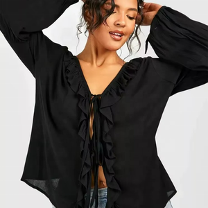 Women's Plus Size Short Sleeve Printed Blouse Tops Spring Eco-Friendly Cotton Bamboo - Product Image 4