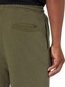 Shorts Bermuda en Coton Vert Olive pour Homme, Taille Mi-Haute, Cordon Élastique, Décontracté avec Poche Arrière, Tissu Tricoté Respirant - Product Image 6