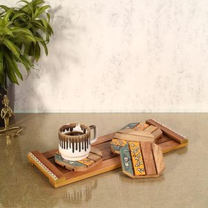 Handpainted Design Wooden Serving <b>Tray</b> for Kitchen <b>Tea</b> Coffee Serving Rectangle <b>Trays</b> Elegant Decorative for Sale At Best Price - Product Image 6