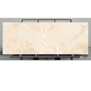 Losas de Porcelana Grandes de 1200x2400x15mm, Estilo Mármol Ónix Vainilla Mate, Resistentes al Desgaste y Antideslizantes - Product Image 2