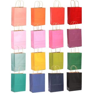 Confezione da 32 Sacchetti Regalo in Carta Colorata di Medie Dimensioni con Manici, 7.6"x4.75"x10.5", Multiuso - Product Image 3