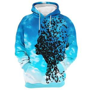 Custom Fresh Gradient Color Pullover Hoodie Men's Sublimation Printed <b>Knitted</b> Hooded Sweatshirt Autumn Streetwear Style - Product Image 6