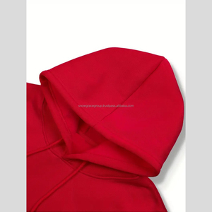 Y2K haute qualité 80% coton 20% Polyester tricoté français éponge polaire à motifs hommes hiver sweat à capuche surdimensionné Logo brodé - Product Image 3