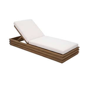 Tumbona de Madera de Teca Ajustable y Plegable para Exteriores, con Cojín, para Villa, Apartamento, Hotel, Patio - Product Image 3
