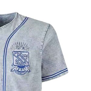 Maillot de baseball en jean Phi Beta Sigma pour hommes – Coupe confortable, qualité supérieure, vêtements de fraternité grecque, tenue athlétique décontractée - Product Image 3