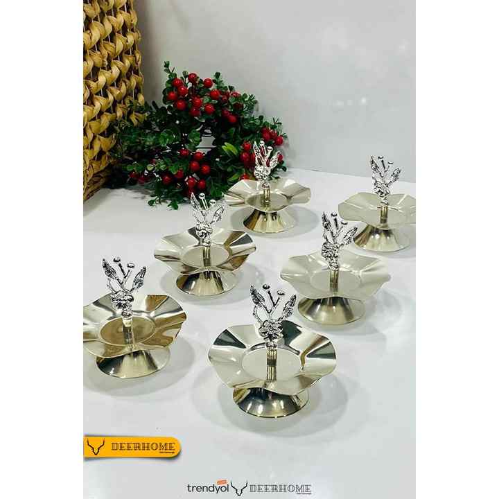 Japanese Rose Silver 6 Pieces Turkish Delight Bowl, Presentation, Coffee Serving.