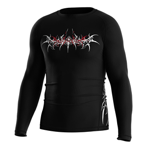 Custom <b>Mens</b> Long Sleeve Compression Rash Guard Gothic Skull Graphic Print Quick Dry Tight Fit Athletic <b>Base</b> <b>Layer</b> Workout Tops - Product Image 4