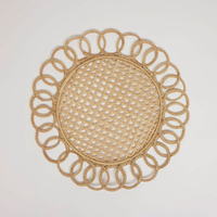 Set de table en rotin tressé à la main avec bord festonné, assiette de présentation en osier, naturel, écologique, durable, résistant à la chaleur, moderne