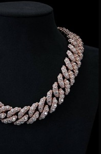 Collar de Cadena Cubana de Plata de Ley 925 con Moissanita y Acabado Iced Out para Joyería de Lujo Hip Hop Unisex - Product Image 3