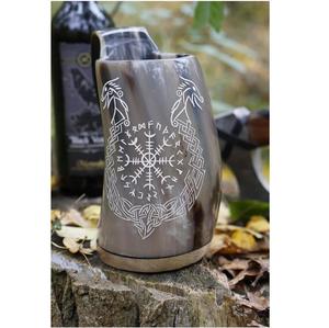 Jarra de Cerveza Hecha a Mano 100% Natural de Cuerno y Jarra de Cerveza Estilo Vikingo con Acabado Pulido para Hombre, Regalo Rústico para Bar - Product Image 5