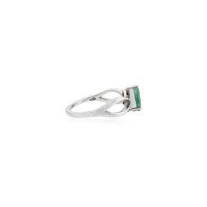 High Quality Natural Pear Cut <b>Emerald</b> 925 Sterling <b>Silver</b> Rhodium Plated Prong Set <b>Ring</b> Minimalist May Birthstone Women's Fine - Product Image 5