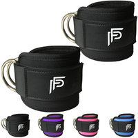 Sangles de cheville réglables en néoprène PROFIT de haute qualité, souples, pliables, légères, antidérapantes, à double anneau, pour machine à câble de fitness