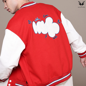 Wholesale Rate Breathable Customized Logo Print Unique Design <b>Button</b> Front Fashion Outer Wear Product Varsity Jacket For Men - Product Image 4