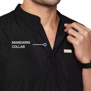 <b>Women</b> <b>Black</b> <b>Scrub</b> Set Polyester Rayon Spandex Hospital Uniforms V-Neck Top Pants Breathable Comfortable Stretch Custom Designs - Product Image 6