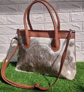 Bolso Tote de Cuero Genuino con Pelo, Venta al por Mayor de Fábrica, Bolso de Hombro Vintage de Gran Capacidad - Product Image 5
