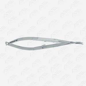 Porte-aiguille jetable de haute qualité en acier inoxydable, usage unique, 12 cm, avec verrouillage, courbé, pour aiguille fine Barraquer - Product Image 2