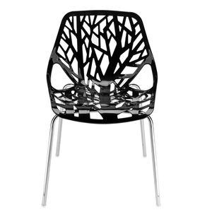 Set di 4 Poltrone Stile Nido Nere per Arredamento Casa - Rivestimento in Lino Resistente - Product Image 1