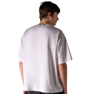 Men Oversized <b>White</b> Cotton T <b>Shirt</b> Minimal Chest Logo Streetwear <b>Short</b> <b>Sleeve</b> Casual Fashion Tee Wholesale OEM Manufacturer - Product Image 2
