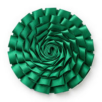 Ruban en satin polyester vert émeraude simple face de 25 mm, en gros, pour emballage décoratif de luxe, personnalisé, floral, rouleau de 50 yards