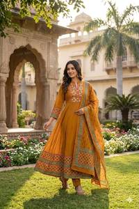 Châle en mousseline de coton couleur moutarde pour femme Womanica, motif traditionnel indien pakistanais, tissu 220g, toutes saisons, pour mariage et fête - Product Image 4