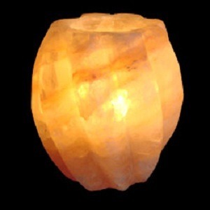 Portavelas de sal rosa del Himalaya en forma de dado, hecho a mano con orificio, natural 100% orgánico, para decoración del hogar y bodas. - Product Image 3