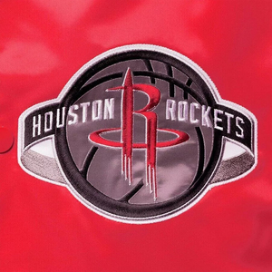 Chaqueta Universitaria Roja de Satén de los Houston Rockets - Product Image 3