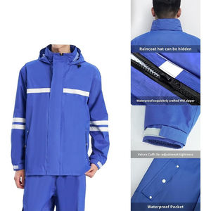 Traje de Lluvia de Seguridad Reflectante de Alta Visibilidad con Capucha Ajustable para Trabajos de Construcción y Mantenimiento - Product Image 5