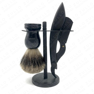 Professional Barber Straight Razor Set with <b>Shaving</b> Brush Stainless Steel Custom Color Grooming <b>Kit</b> OEM Private Label - Product Image 2
