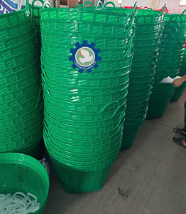 Bulk Perforated Custom Virgin PP Fish Farm <b>Stackable</b> Bale Arm Plastic Fishing Storage <b>Basket</b> for Supermarket 67x47cm - Product Image 6