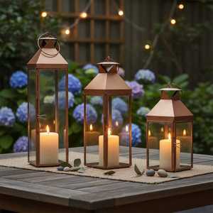 ZARA ENTERPRISES Industrial Vintage Hurricane Glass <b>Candle</b> <b>Holder</b> for Taper <b>Candles</b> Set Handcrafted Brass Candlestick <b>Holders</b> - Product Image 5
