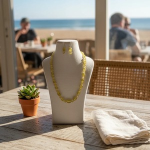Collier artisanal en quartz citron de 47 cm, bijoux en pierres précieuses naturelles de qualité supérieure, vente en gros d'Inde, ensemble magnifiquement conçu - Product Image 4