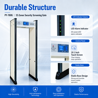 Détecteur de métaux pour cadre de porte, 33 zones, portique de sécurité, haute sensibilité, écran tactile LCD pour écoles et usines