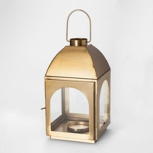 Farol de metal de lujo moderno diseñado con paneles de vidrio transparente para decoración del hogar, vestíbulo de hotel y eventos especiales. - Product Image 1