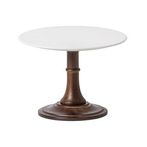 Venta caliente soporte de madera para pasteles placa de madera de acacia con soporte para pasteles y postres soporte de pastel blanco para losa de decoración del hogar - Product Image 1