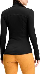 INDEX Top Deportivo Rosa de Manga Larga con Cuello Alto y Cremallera para Mujer, Transpirable, de Spandex y Poliéster, Color Sólido, Ajuste Ceñido Informal - Product Image 2