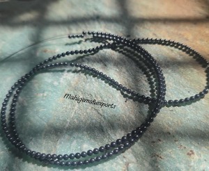 Collier de perles rondes polies en moissanite grise de 2,15 mm pour la fabrication de bijoux en diamant - Product Image 3