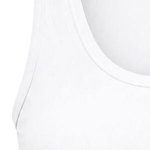Women's <b>White</b> Sleeveless Tank Top with JJ Logo Embroidery Crew Neck Athletic Fitness Gym Workout <b>Shirt</b> for Women Sportswear - Product Image 4