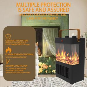 Cheminée électrique 1500W, portable, pour usage intérieur, flamme LED 3D, double protection de sécurité, cheminées électriques - Product Image 6