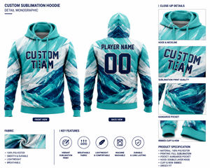 Sudadera con Capucha Extra Grande Personalizada de Algodón con Diseño Personalizado, Nombre del Jugador, Impresión Digital y Adornos de Diamantes de Imitación - Product Image 5
