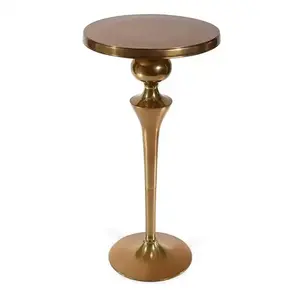 Room Decorative Metal <b>Table</b> <b>Round</b> Shape Handmade Designer Fancy <b>Side</b> <b>Table</b> Classic Stylish Aluminium Stand Centre <b>Table</b> In Gold - Product Image 2