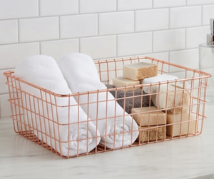 Cesta de Almacenamiento Moderna de Alambre Metálico Rectangular con Asas para Organización Multiusos y Decoración Elegante para el Hogar - Product Image 6