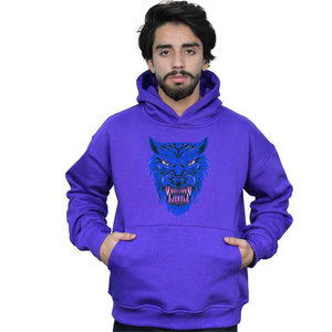 Sudadera con Capucha Unisex, Azul Oscuro, Diseño de Calavera en la Espalda, Corte Regular, Informal, Transpirable, para Otoño, 100% Algodón, FRENCH TERRY - Product Image 5