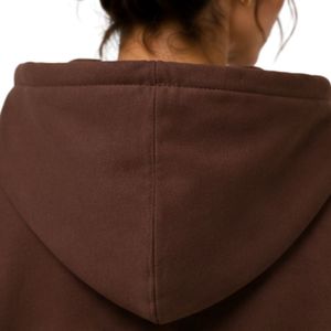 Sweat-shirt à capuche oversize marron pour femme avec design minimaliste en strass, en molleton de coton premium, décontracté, streetwear d'hiver - Product Image 5