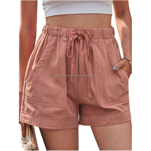 Brezzy Comfort <b>Women's</b> <b>Linen</b> <b>Shorts</b> Natural Casual Wear - Product Image 3