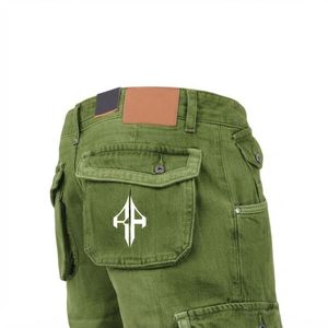Pantalones Cortos de Mezclilla para Hombre, de Alta Calidad, con Estampado de Serigrafía, Estilo Jeans, de Pierna Ancha, Material Spandex/Poliéster - Product Image 3